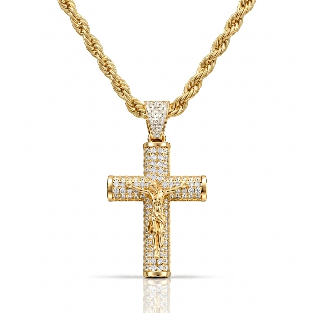 14K Gold Crucifix Chain