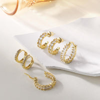 14K Gold-Plated Hoop Earrings Set