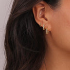 14K Gold-Plated Hoop Earrings Set