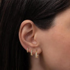 14K Gold-Plated Hoop Earrings Set
