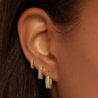 14K Gold-Plated Hoop Earrings Set