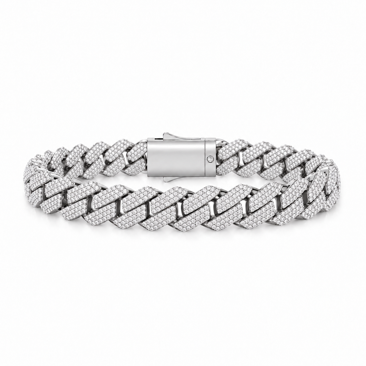 Iced Prong Bracelet (Silver) 8mm