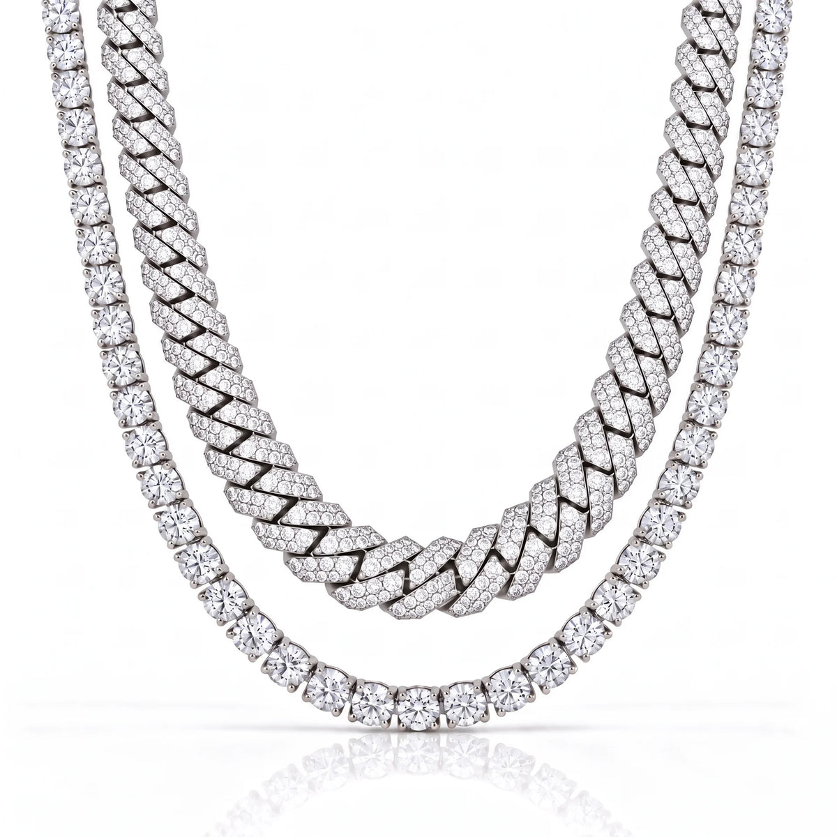 Iced Chain Stack (Silver)