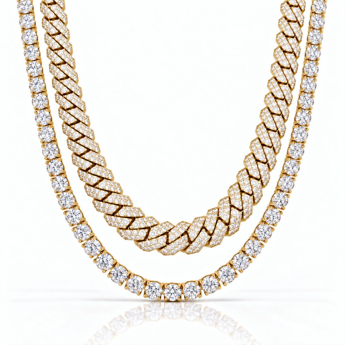Iced Chain Stack (Gold)