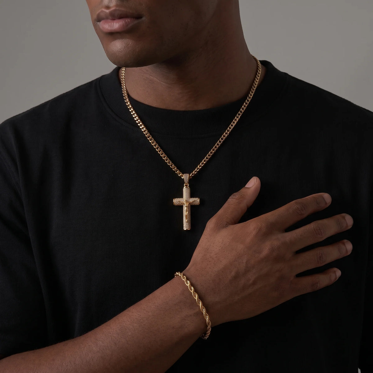 14K Gold-Crucifix Chain