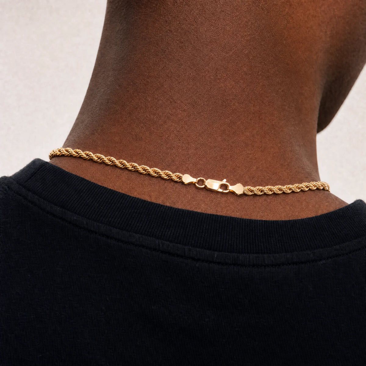 14K Gold Rope Crucifix Chain