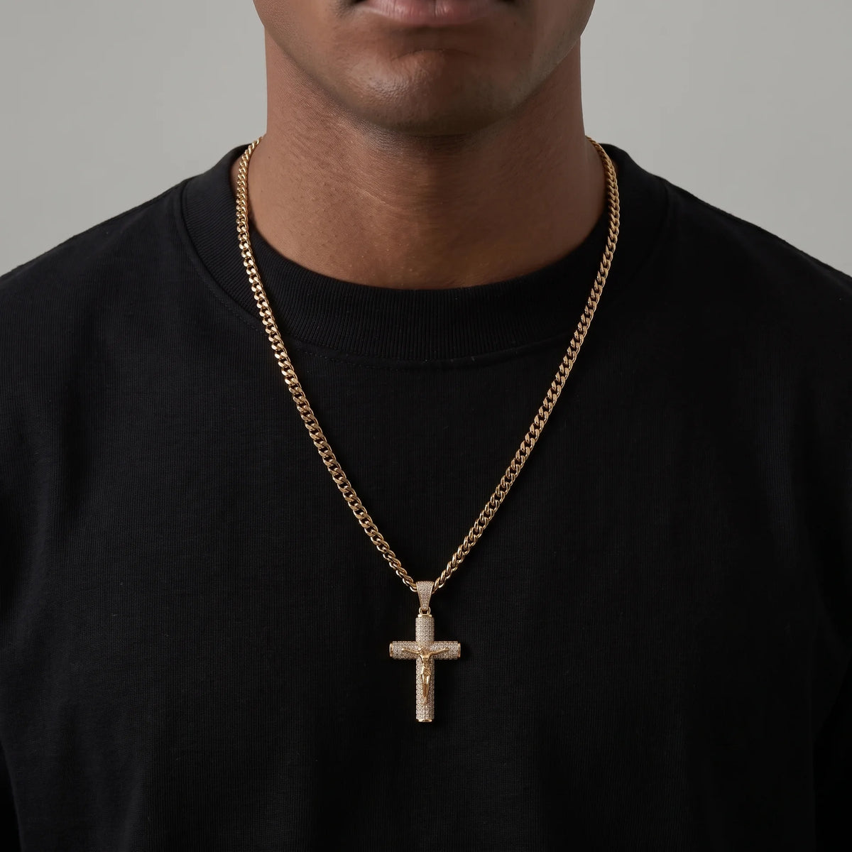 14K Gold-Crucifix Chain
