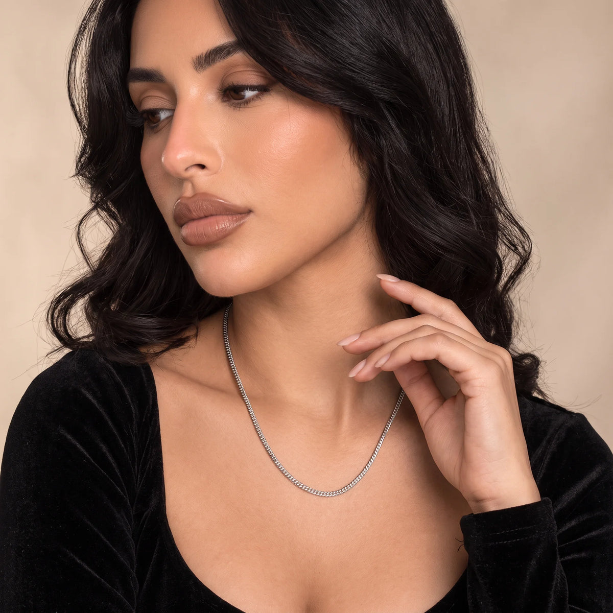 Women Cuban Chain (Silver) 3mm