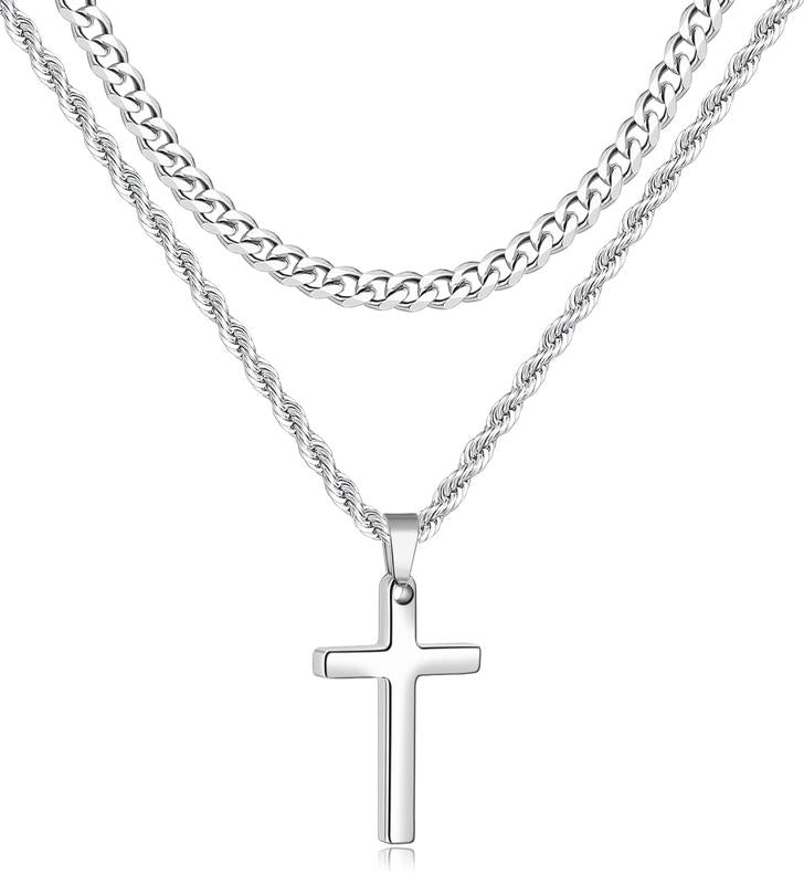 Ouro™  Stainless Steel Layered Cross
