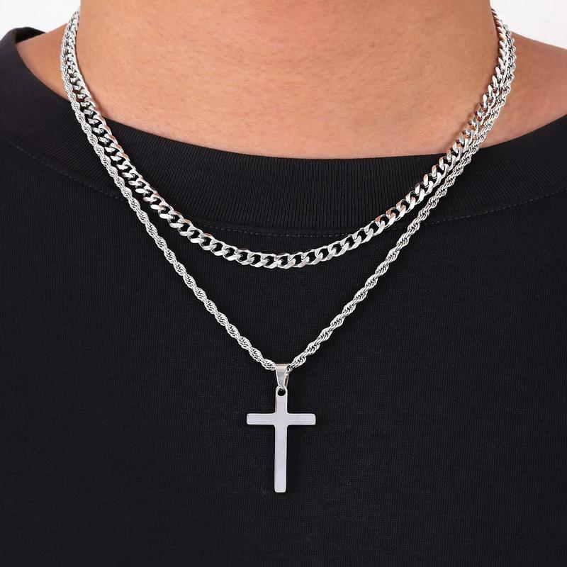 Ouro™  Stainless Steel Layered Cross