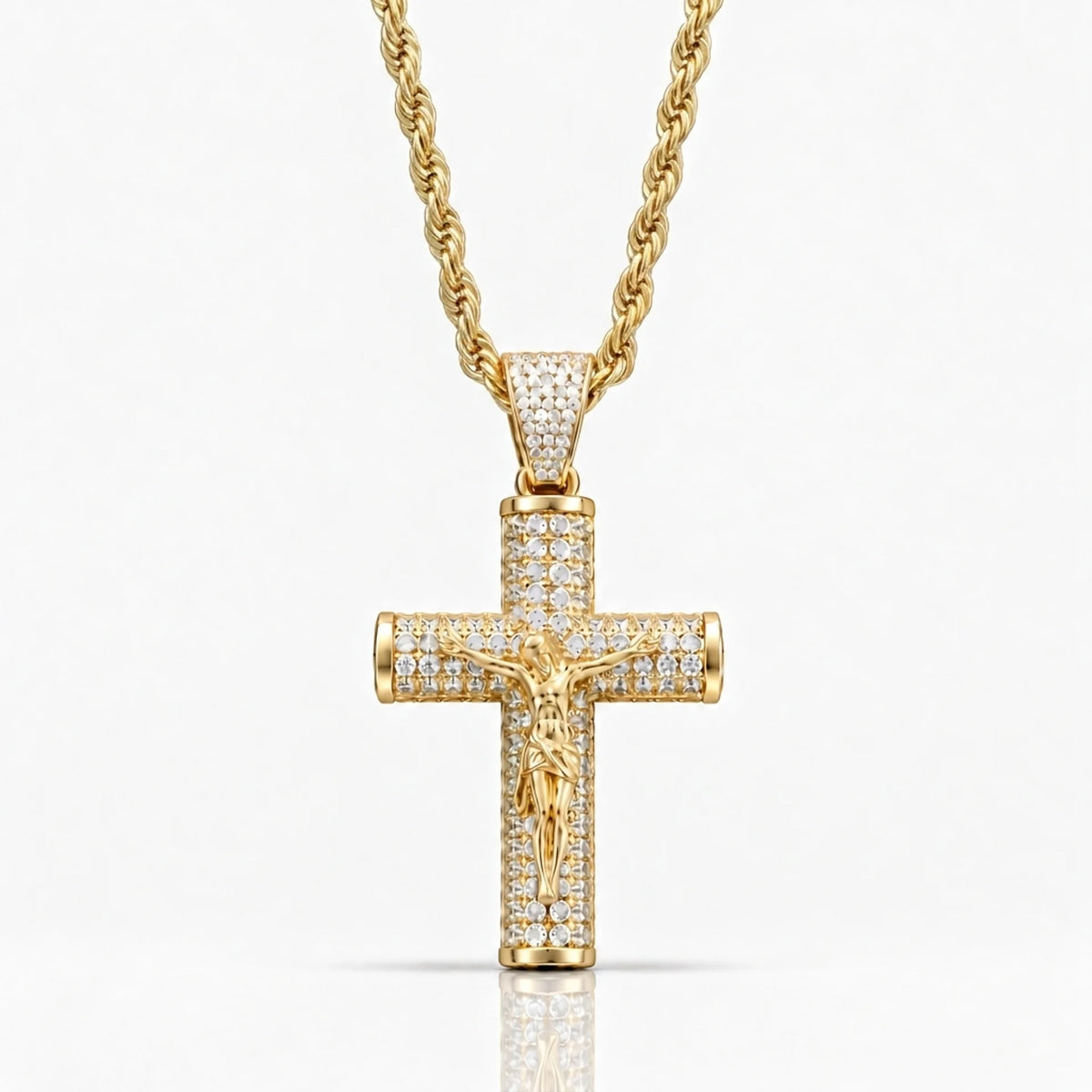 14K Rope Crucifix Chain
