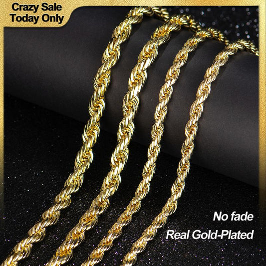 Ouro™ 14k Real Gold-Plated Rope Chain