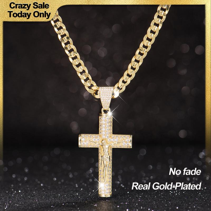 Ouro™ 14K Gold-Plated Crucifix Chain