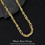 Ouro™ 14K Real Gold-Plated Milano Rope Chain