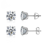 14k Gold-Plated Solitaire Four Prong Earrings