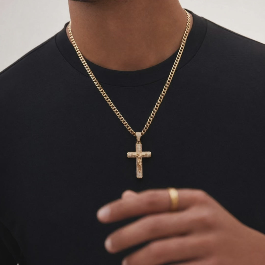 14K Gold Crucifix Chain