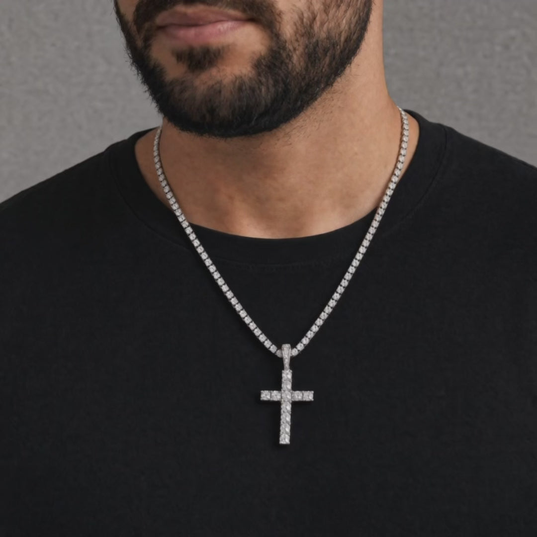 Iced Tennis Cross Chain