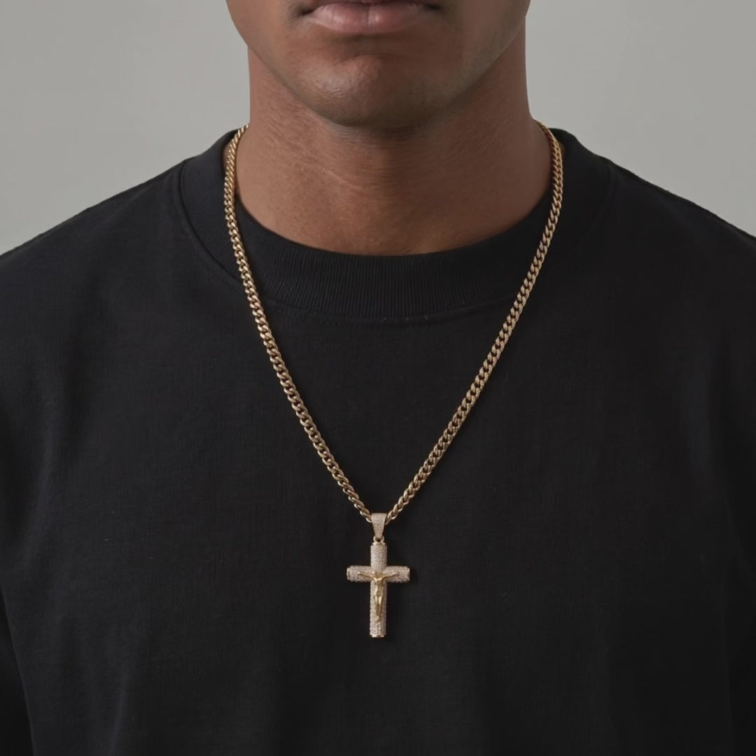 14K Gold-Crucifix Chain