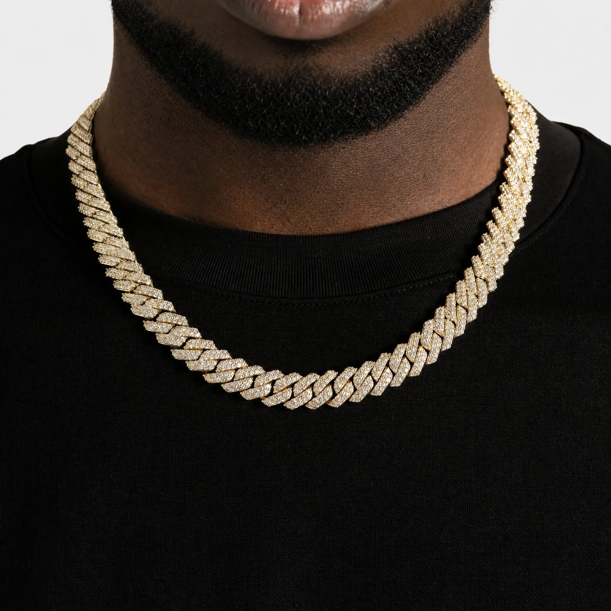 PRONG LINK ICED CUBAN (GOLD) 8MM