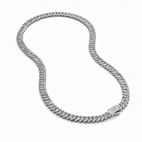PRONG LINK ICED CUBAN (SILVER) 8MM