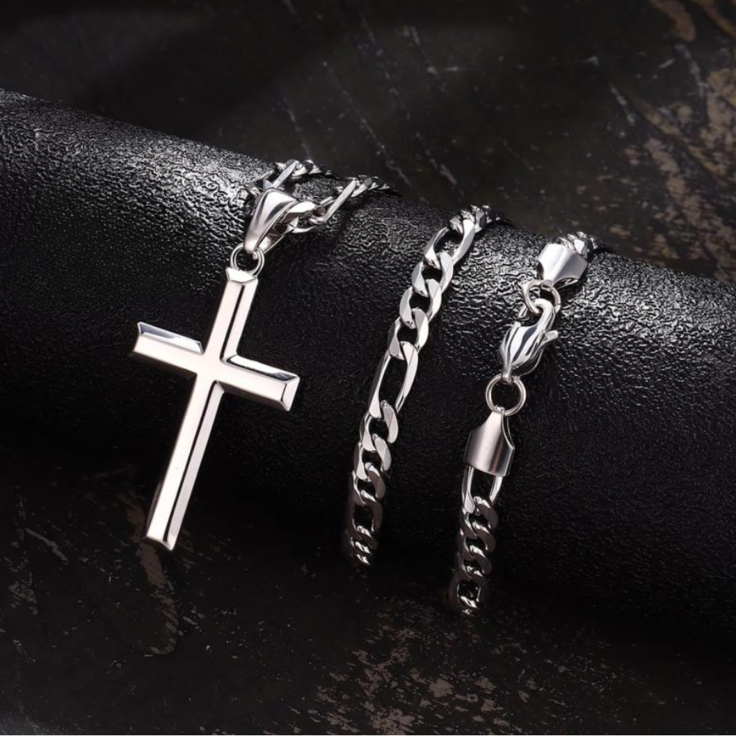 Ouro™  Stainless Steel Layered Cross