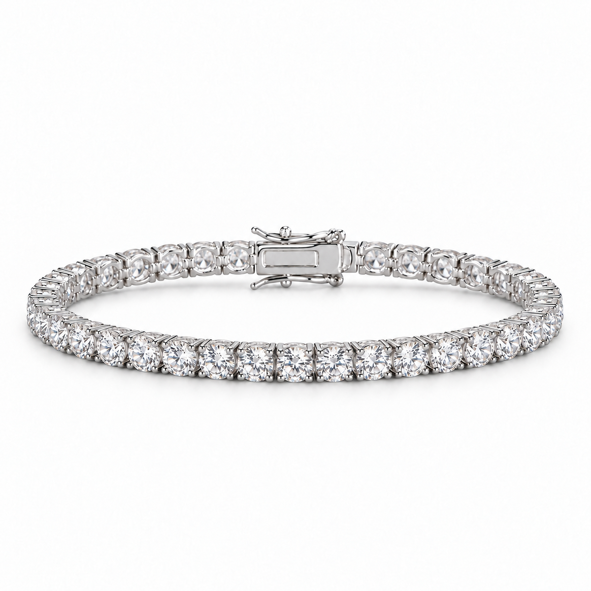 Iced Tennis Bracelet (Silver)